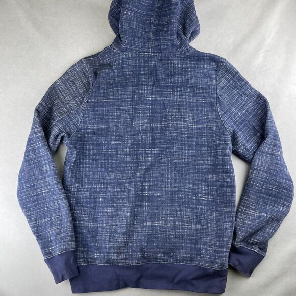 Vintage Lifetime Collective Hoodie Mens L Blue Crosshatch Pullover Fleece Lined - Picture 2 of 10